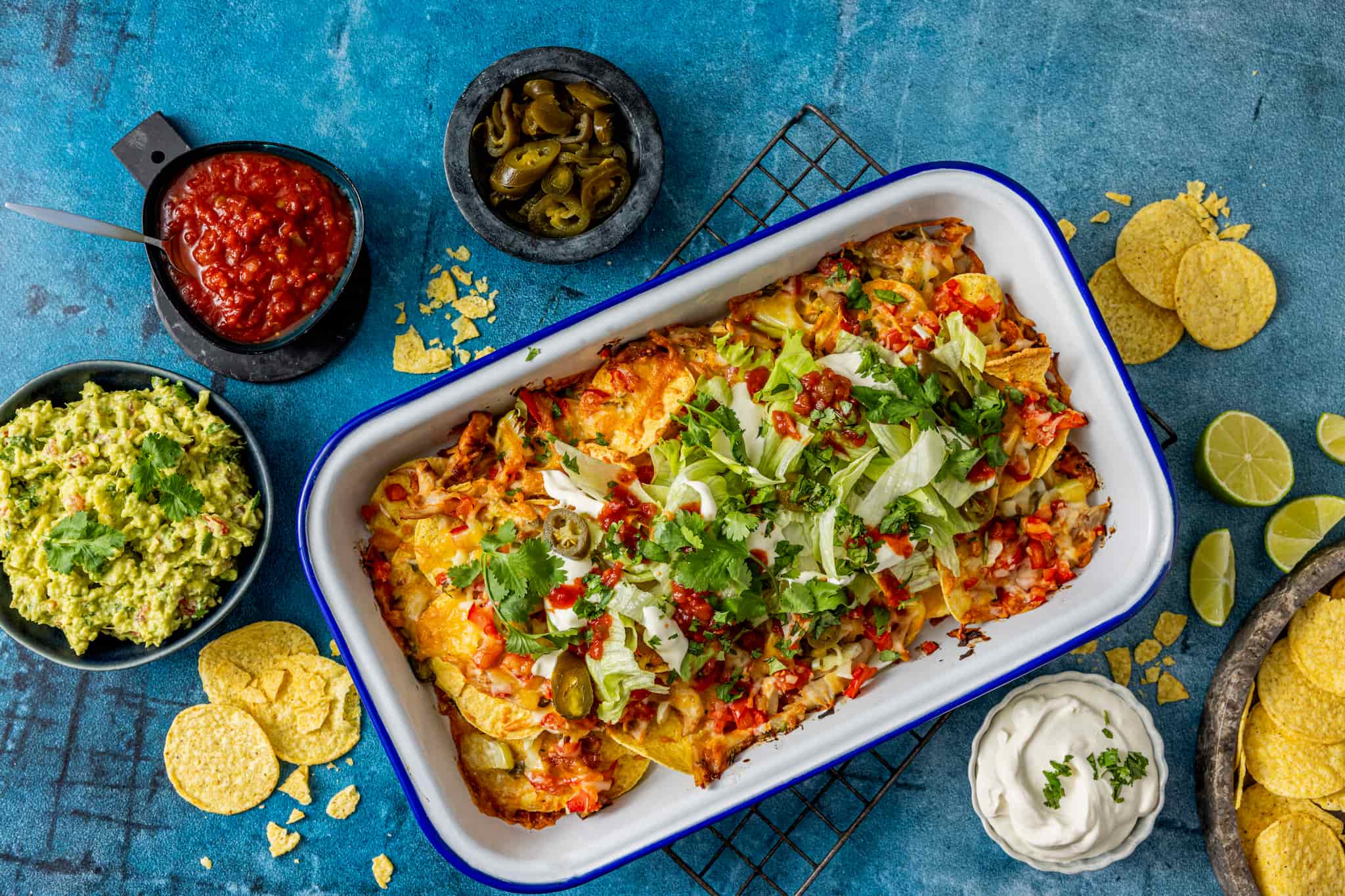 Nachos med kylling og guacamole