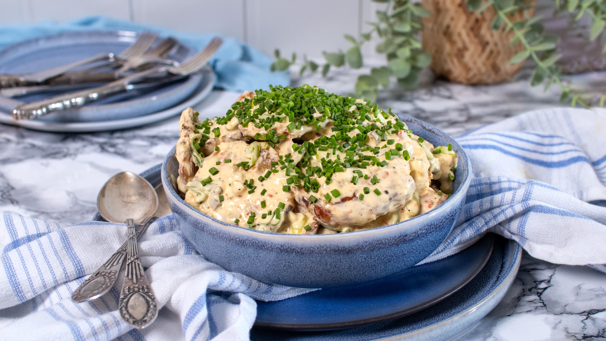 Smashed potato salad